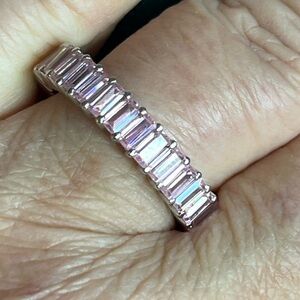 Pink Baguette Eternity Band Ring - Women Jewelry